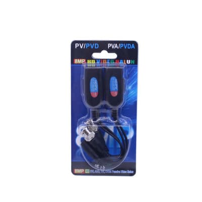 Video Balun RJ45-H BNC-M UTP Cat5e Cat6 8MP HD Plug-M/H req/12-48Vdc