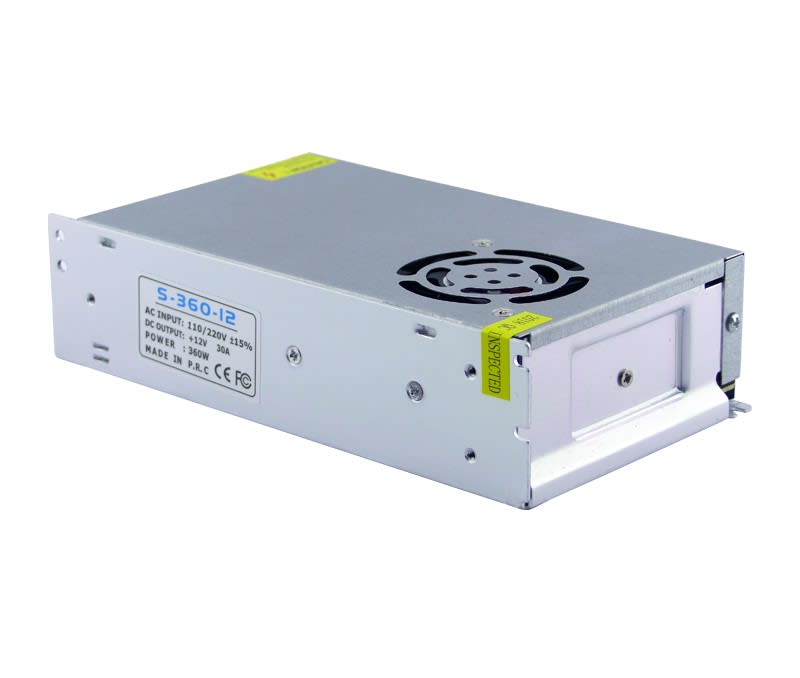 Switching, Fuente de Poder 12v 30a, metal, con ventilador, sin cable, para CCTV.2