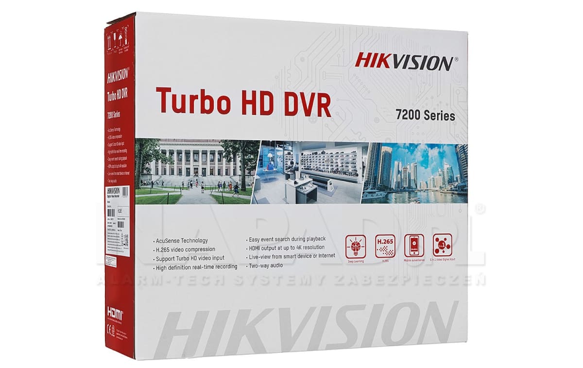 DVR 16ch TURBOHD + 16ch IP 8Mp (4K), ACUSENSE, Reconocimiento Facial, 2 Disco Duro H.265+2
