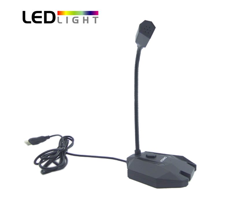 Microfono M3 Para PC Con Luz Y Tarjeta De Sonido. 0