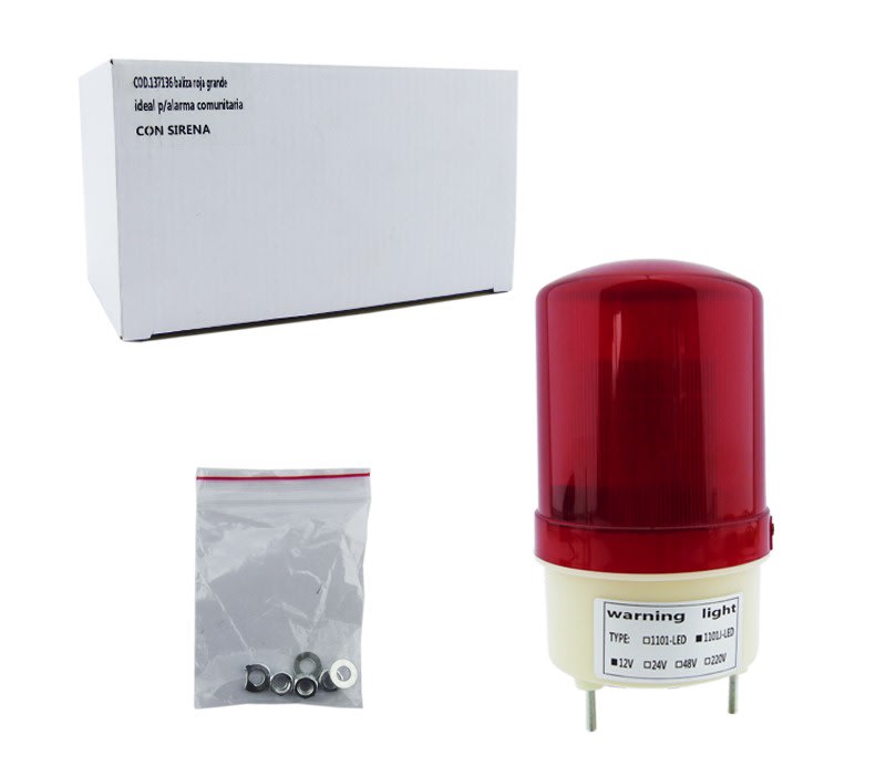Baliza Strobo De 16 LED Grande Con Sirena Color Rojo.4