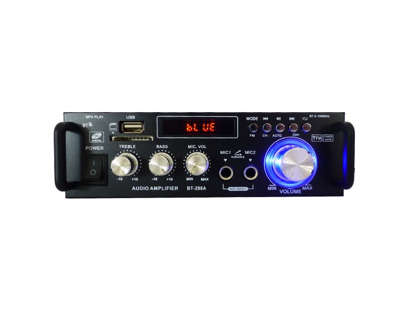 Amplificador Mini Bluetooth Modelo GLS BT-298 De 300 Watt + 300 Watt A 12 Volt O 220 Volt.3