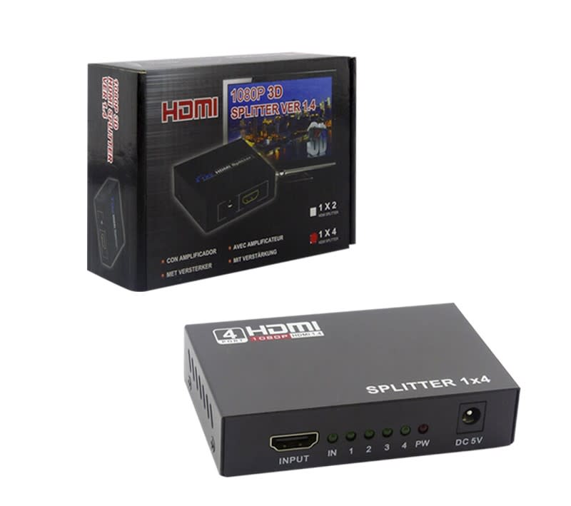 Splitter HDMI Full HD 1080, 4 Salidas, Con Transformador3