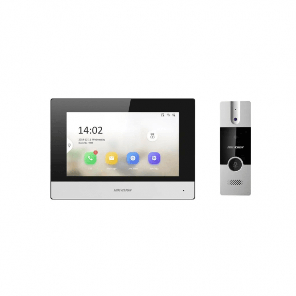 Kit IP Video Portero Hibrido Intercomunicado WiFi DS-KIS302-P Hikvision 0