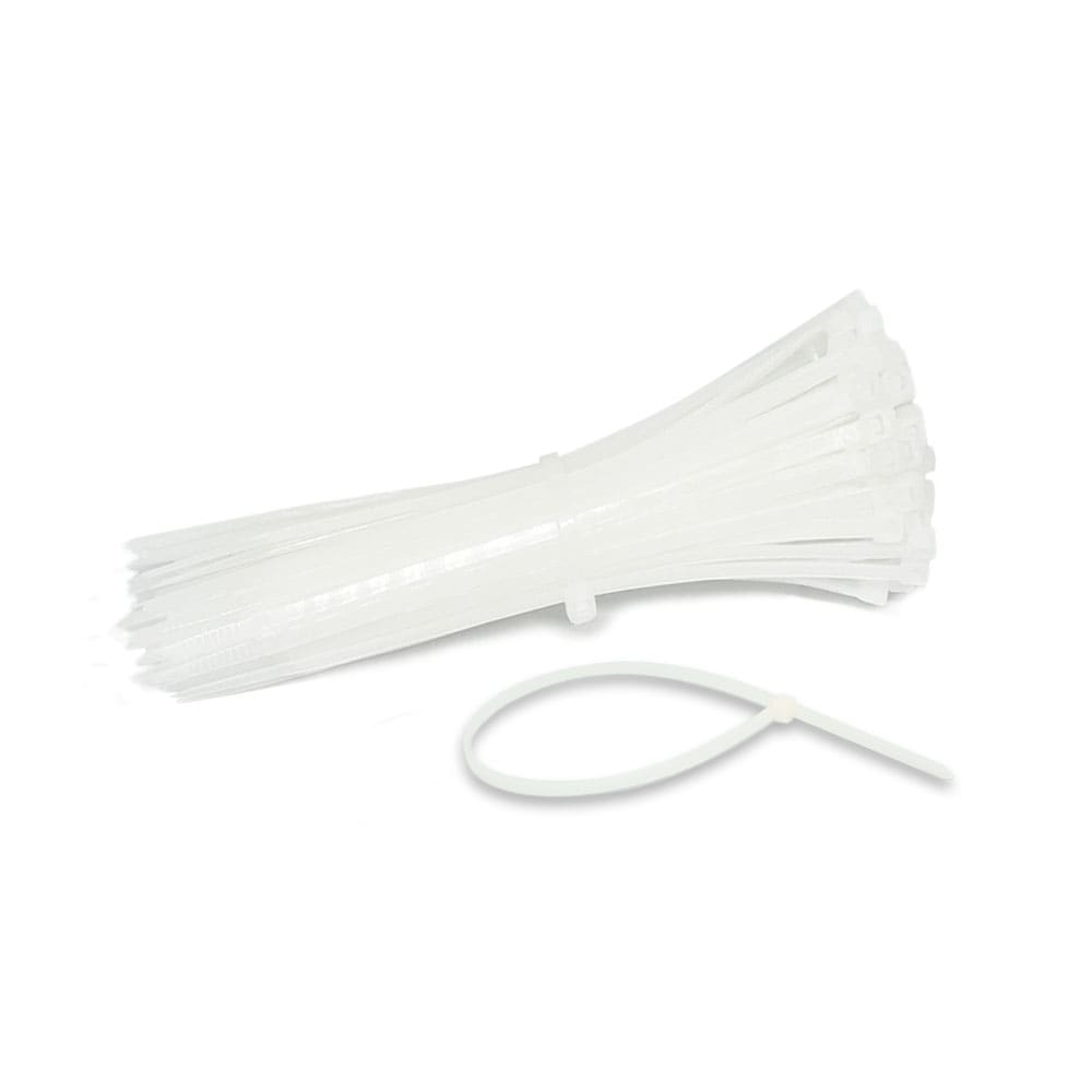 Set x 100 amarra cable de 30cm de largo, fabricados con Nylon blanco.1