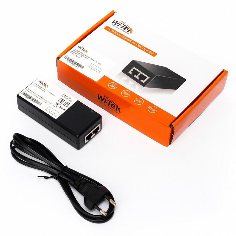 Inyector PoE con 2xFE puertos RJ45 WI-POE31-48V2