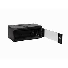Rack Pared Mural Negro, Alto= 24 cms.; Ancho= 55 cms.; Profundidad= 35. Laterales-Fijos 4U, LINKMADE1