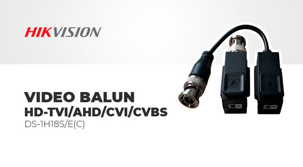 Video Balun, Set 4K Ponchable DS-1H18S/E-C Hikvision x 100 unidades2