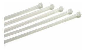 Amarra Plástica blanca, bridas de autobloqueo, 1.000 un., 3mm x 150mm. 0