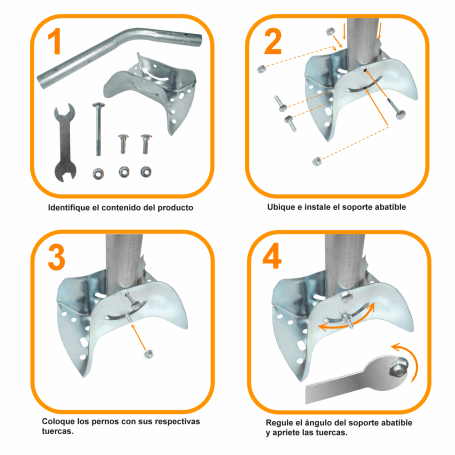 Brazo Soporte para Muro 120cm Exterior Abatible Galvanizado para antenas y cámaras.3