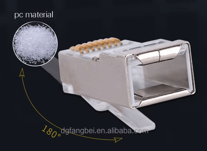 Conector RJ-45 Cat6 blindado de enchufe para red Ethernet macho con Guía 100 x Unidades4