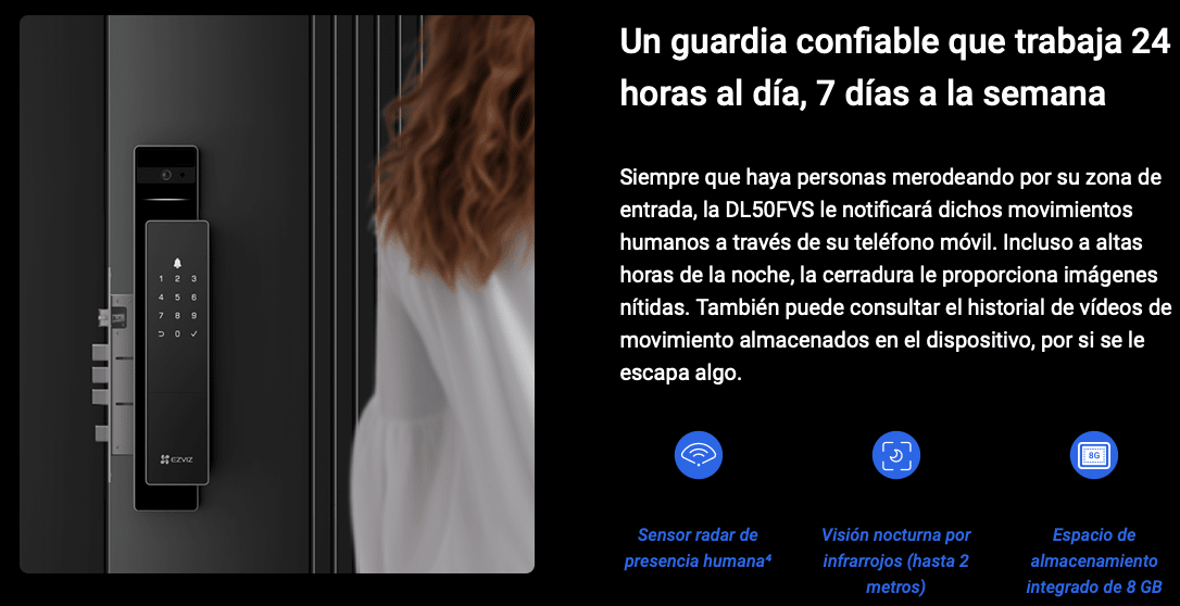 Cerradura Inteligente con Reconocimiento Facial Gris CS-DL50FVS (WBP,GR) Ezviz4