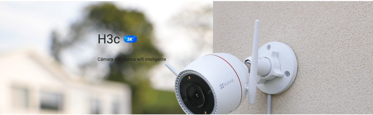 Camara WiFi 3K H3C IR 30m ColorNIGHT Detec personas IA Strobo Exterior, lente 2,8mm2