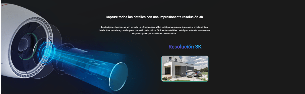Camara WiFi 3K H3C IR 30m ColorNIGHT Detec personas IA Strobo Exterior, lente 2,8mm4