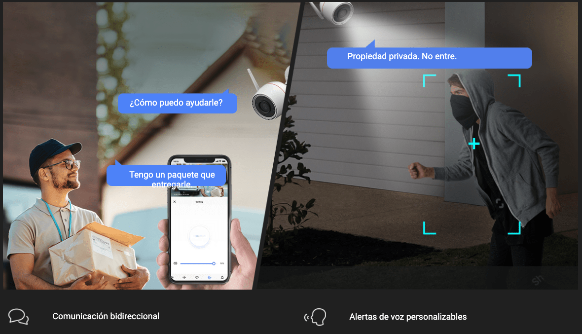 Camara WiFi 3K H3C IR 30m ColorNIGHT Detec personas IA Strobo Exterior, lente 2,8mm8