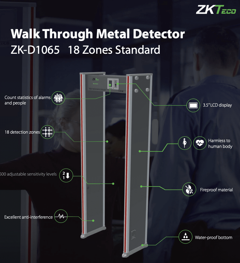 Pórtico Arco detector de metal 18 zonas C-PANTALLA LCD5