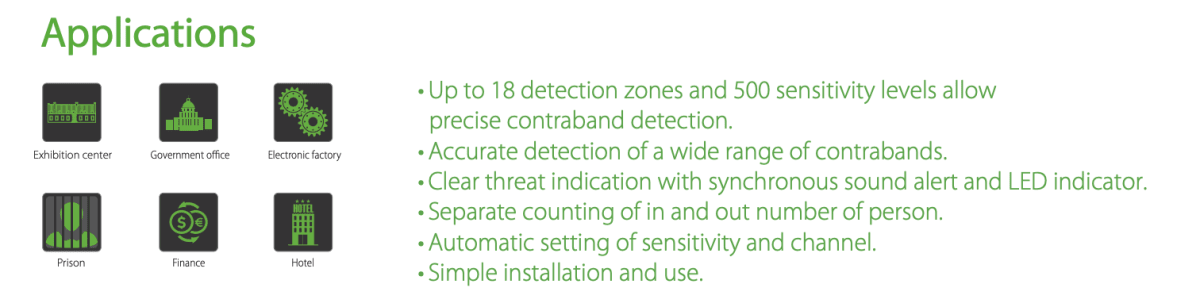 Pórtico Arco detector de metal 18 zonas C-PANTALLA LCD6