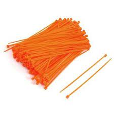 Amarra Plástica Naranja, bridas de autobloqueo, 100 un., 3mm x 100mm.1