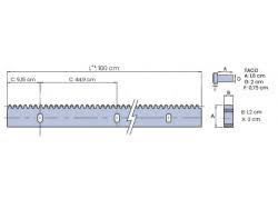 Cremallera Metálica 1mt para portón automático4