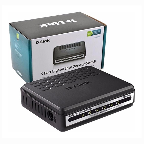 Switch Desktop no-Admin no-Rack inc5v/0,5A. D-LINK 5-100 1