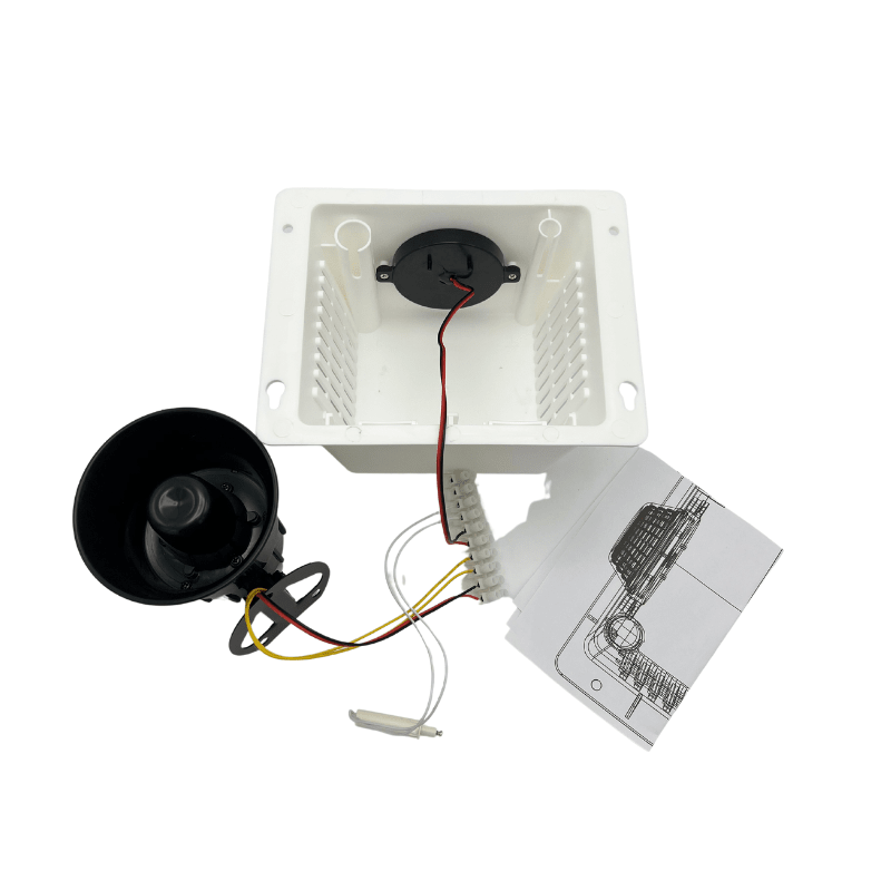 Sirena 20 watts c/gabinete blanco + baliza + tamper1