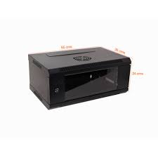 Rack Pared Mural Negro, Alto= 24 cms.; Ancho= 55 cms.; Profundidad= 35. Laterales-Fijos 4U, LINKMADE4