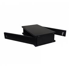 Gabinete/Rack de Mesa Negro Puerta-Fierro Liso 2U-138mm 30cm-Fondo, 53.5 x 31.5 x 15 cm1