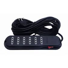 ZAPATILLA SWITCH-PILOTO BTICINO 5MT 6-ENCHUFES ALARGADOR NEGRO 10a 0