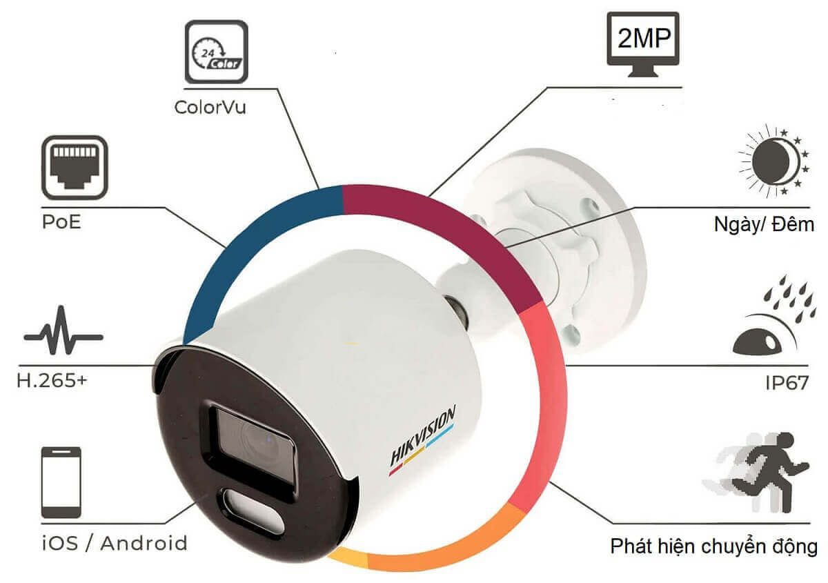 Camara IP 2MP Luz 30M ColorVu Lite DS-2CD1027G0-L 2.8mm (C) Hikvision4