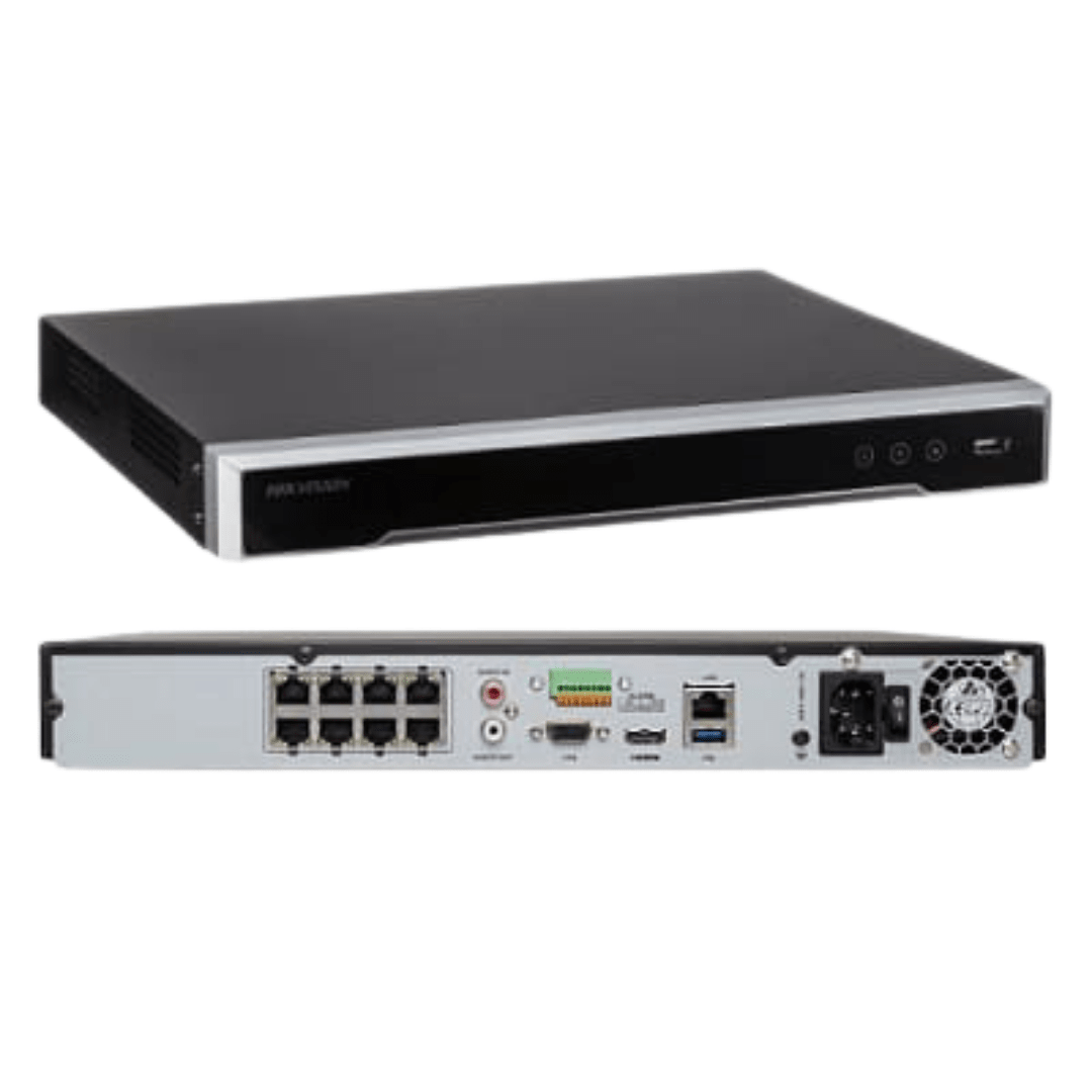 NVR 8ch/8ch POE 2HDD H264/h265+ 80Mbps 4K Hikvision 0