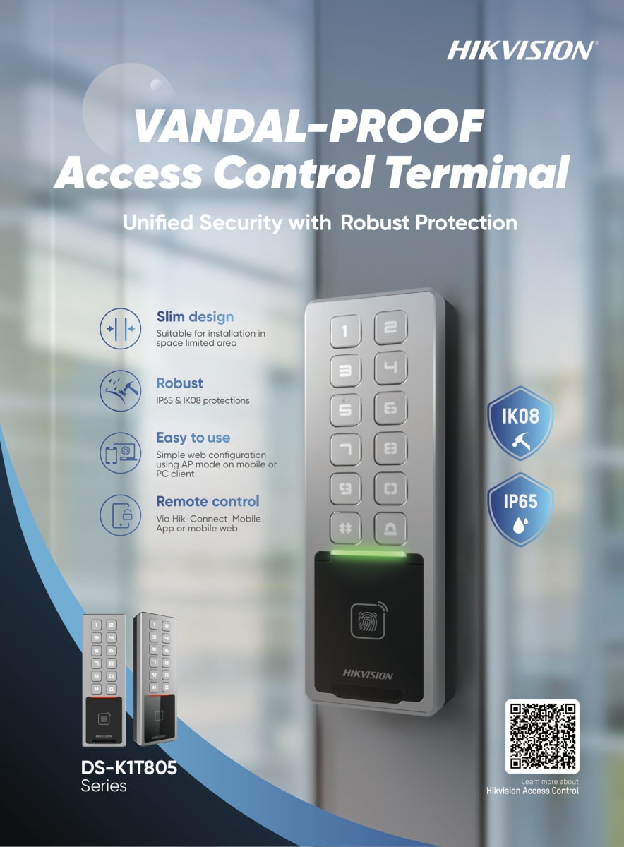 Teclado Exterior WiFi Antivandálico IP65 + IK08 huella, bluetooth Administrable en la nube HIKVISION2