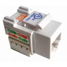 Conector Hembra RJ45 Cat6, Blanco U/UTP Punchable Keystone 1