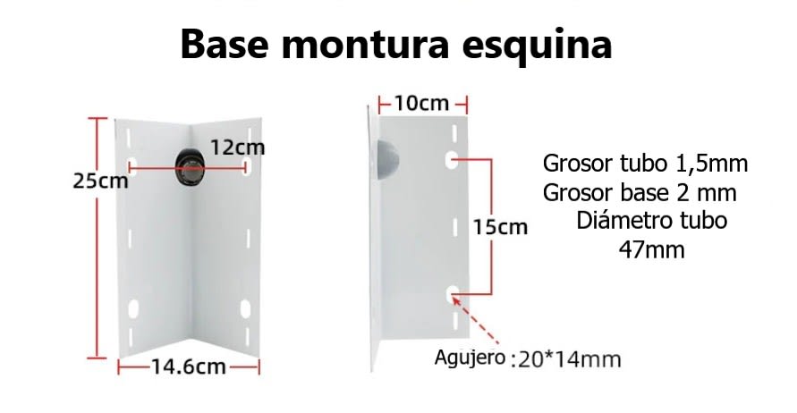Soporte de cámara de brazo cruzado alargado de Metal, montaje en ESQUINA de pared, hasta 03 cámaras1