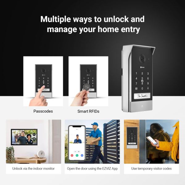 Video Portero Inteligente WiFi HEP7 2K Puerta/Porton 2 Hilos Monitor 7