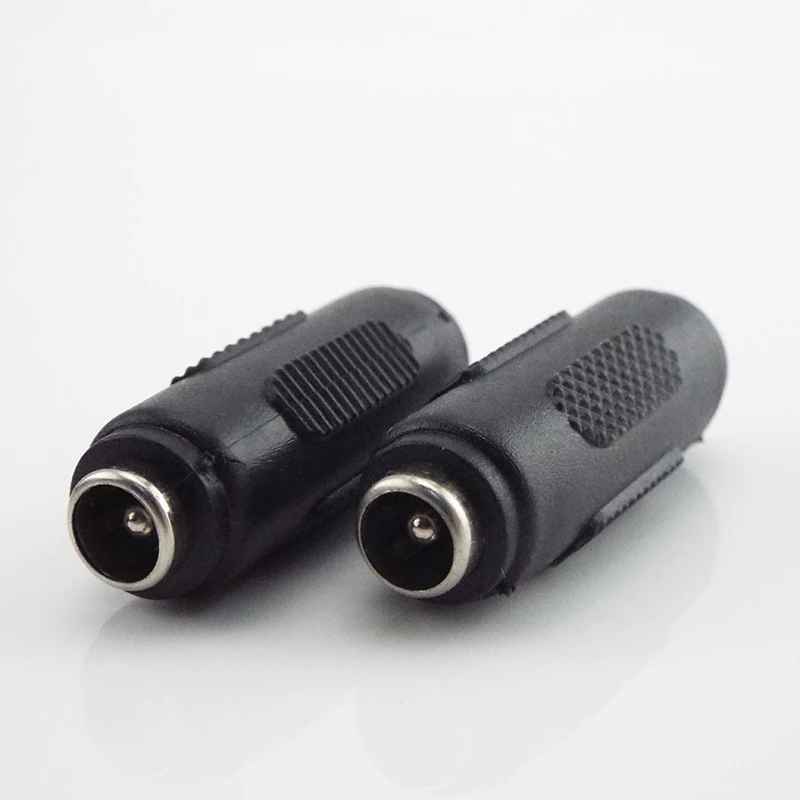 Union copla de alimentación Jack hembra a hembra de 12V CC, 5,5x2,1mm, adaptador de montaje CCTV2