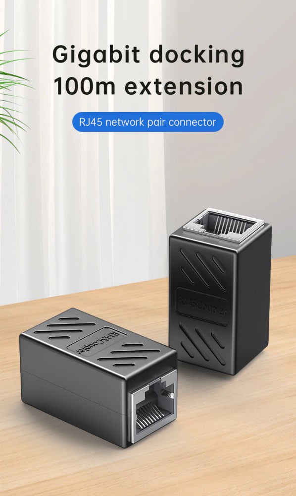 Union copla Conector blindado RJ45 extensor de red Ethernet CAT61