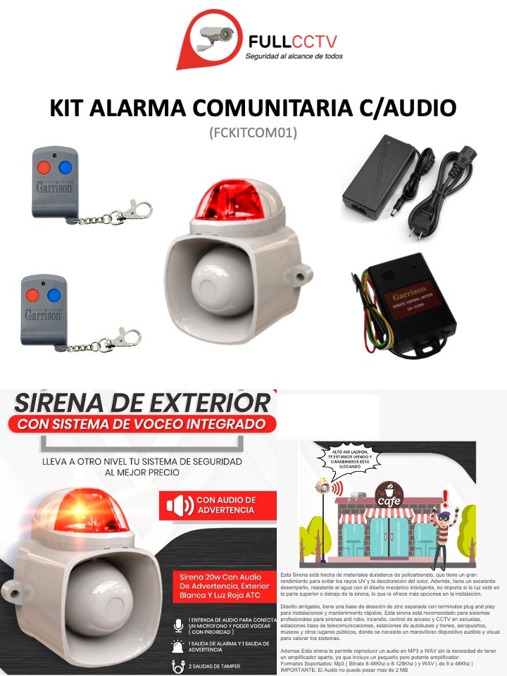 KIT ALARMA COMUNITARIA C/AUDIO 0