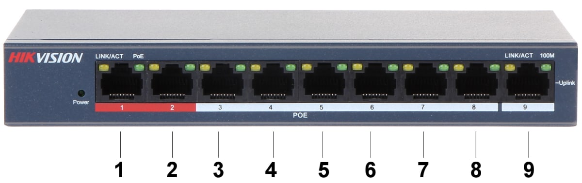 Switch 8 PoE + 1PE DS-3E0109P-E(C) Hikvision 0