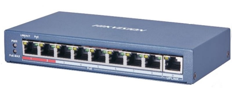 Switch 8 PoE + 1PE DS-3E0109P-E(C) Hikvision2