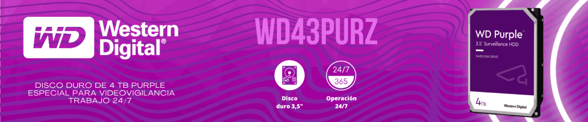 Disco Duro, WD PURPLE 4TB 256MB 3.5IN SATA 6GB/S7