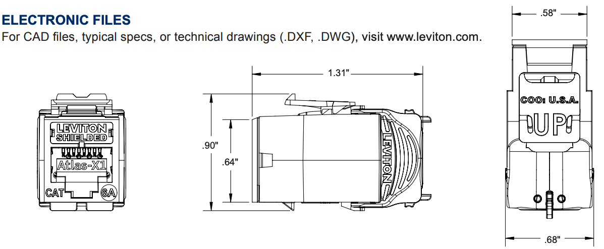 MODULO ATLAS-X1 RJ45 CAT 6A F/UTP NEGRO 6ASJK-RE62
