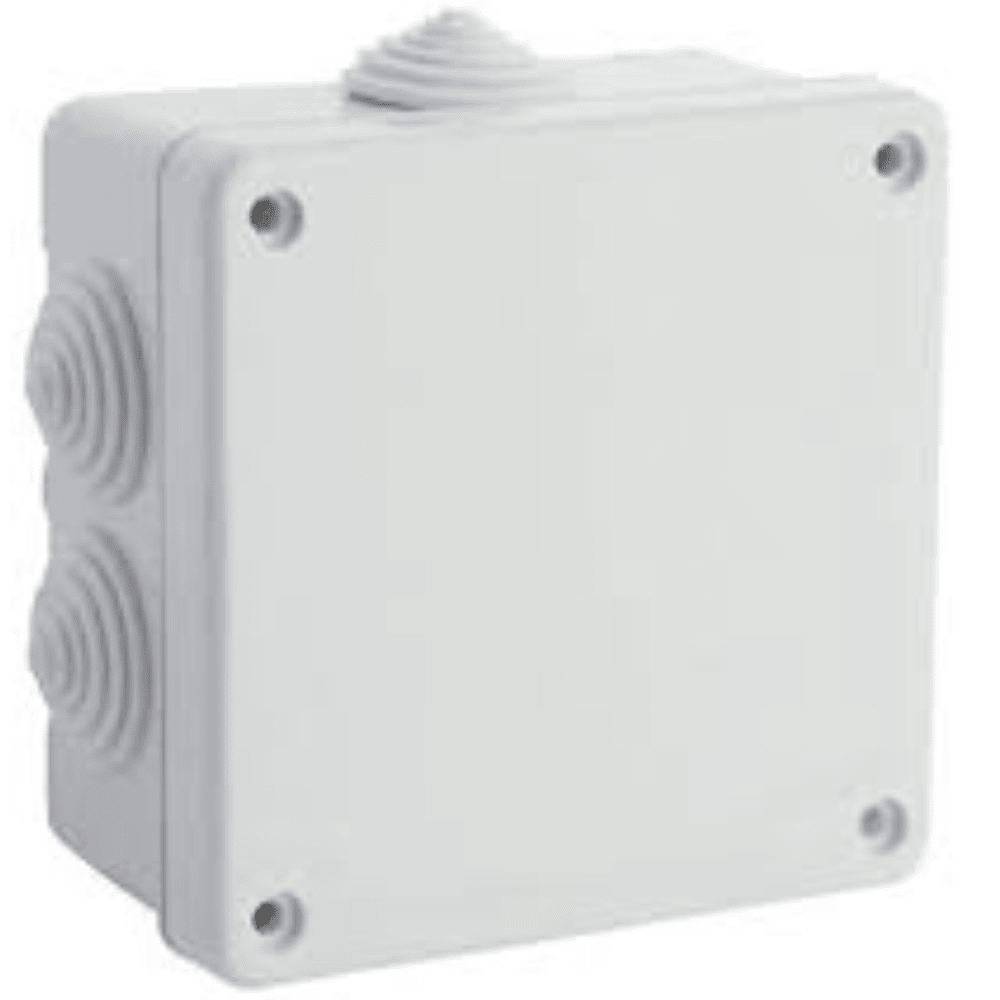 Caja estanca, distribución, PVC 100x100x70mm C/conos IP552