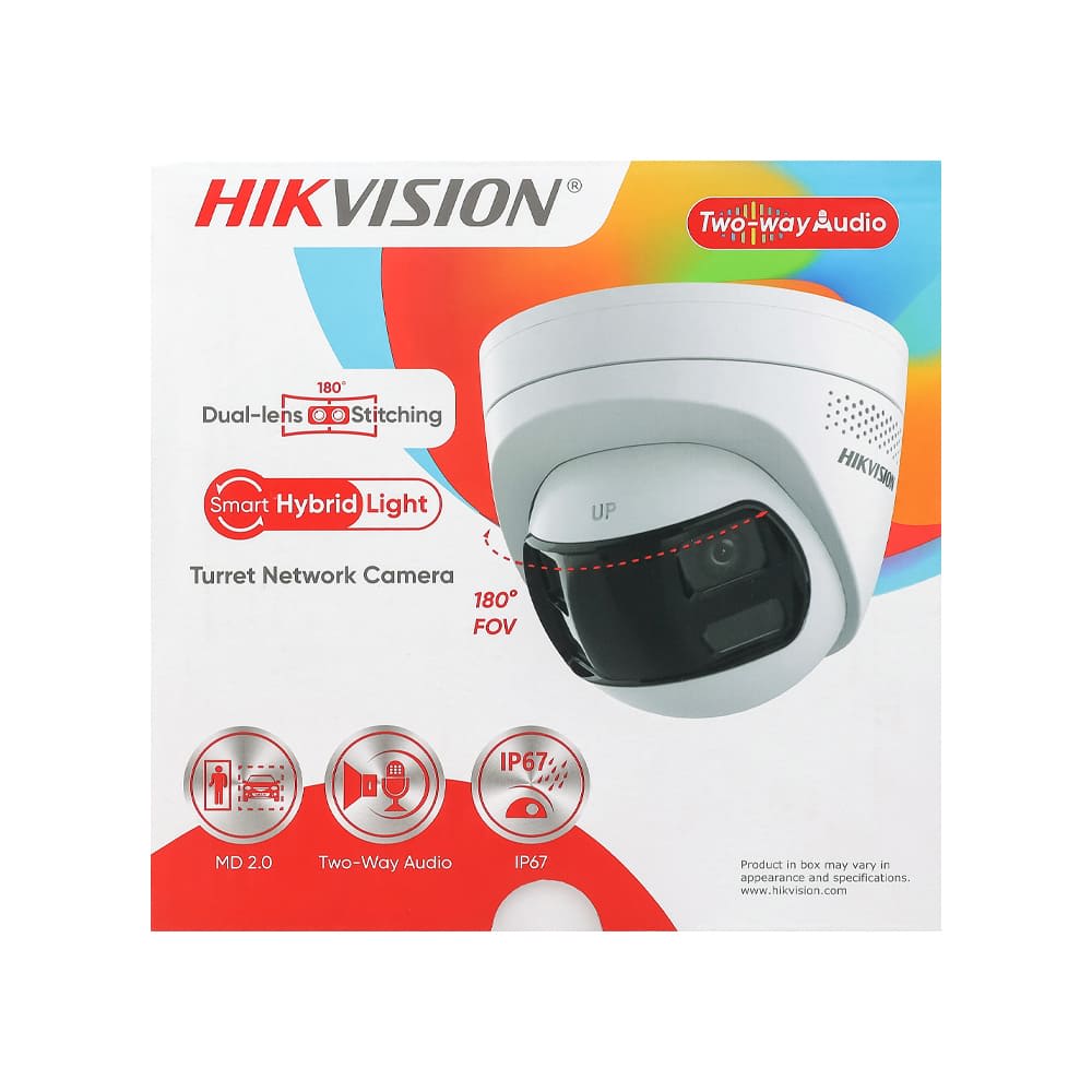 Cámara Turret IP 6MP doble lente 180 Dual Light 30M Audio Bidireccional 2.8mm Hikvisión3