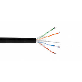 Cable UTP 305mt Aleación, AWG25/0,45mm CCA PE Exterior Negro1