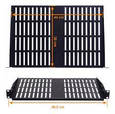 Bandeja ventilada Negra p/Rack, 1U 30cm-Fondo, sin tornillos.1