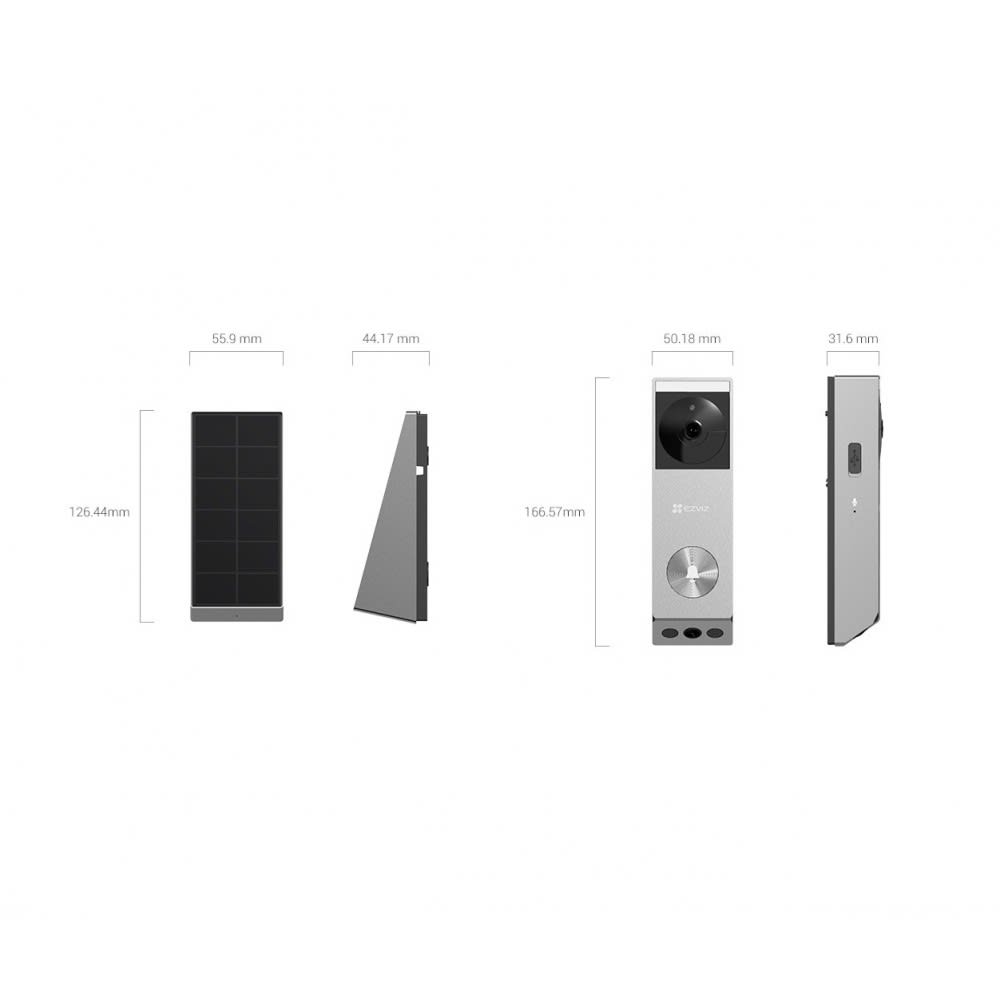 Placa Video Portero EP3x Pro Doble lente 2K+1080P con panel solar 32G Ez3