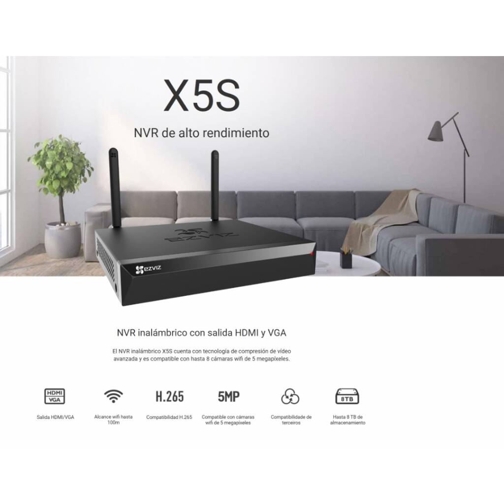 NVR X5S 4 Canales 5MP WiFi CS-X5S-R100-4W Ezviz2