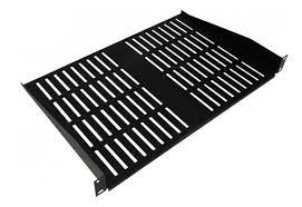 Bandeja ventilada Negra p/Rack, 1U 30cm-Fondo, sin tornillos.2
