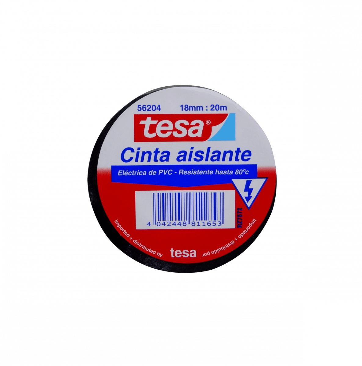 Huincha aisladora Cinta Adhesiva PVC 80º 20mts 18mm Aislante Electrica TESA2