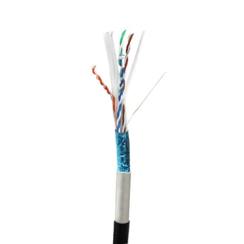 Cable F/UTP Cat6 Exterior Doble Chaqueta Negro caja x 305 mts2